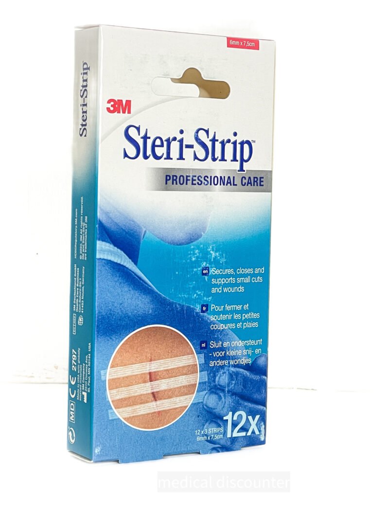 3M™ Steri-Strip™ wondsluitsysteem, 1541P-12, 6 mm x 75 mm, 12 stuks/pakje