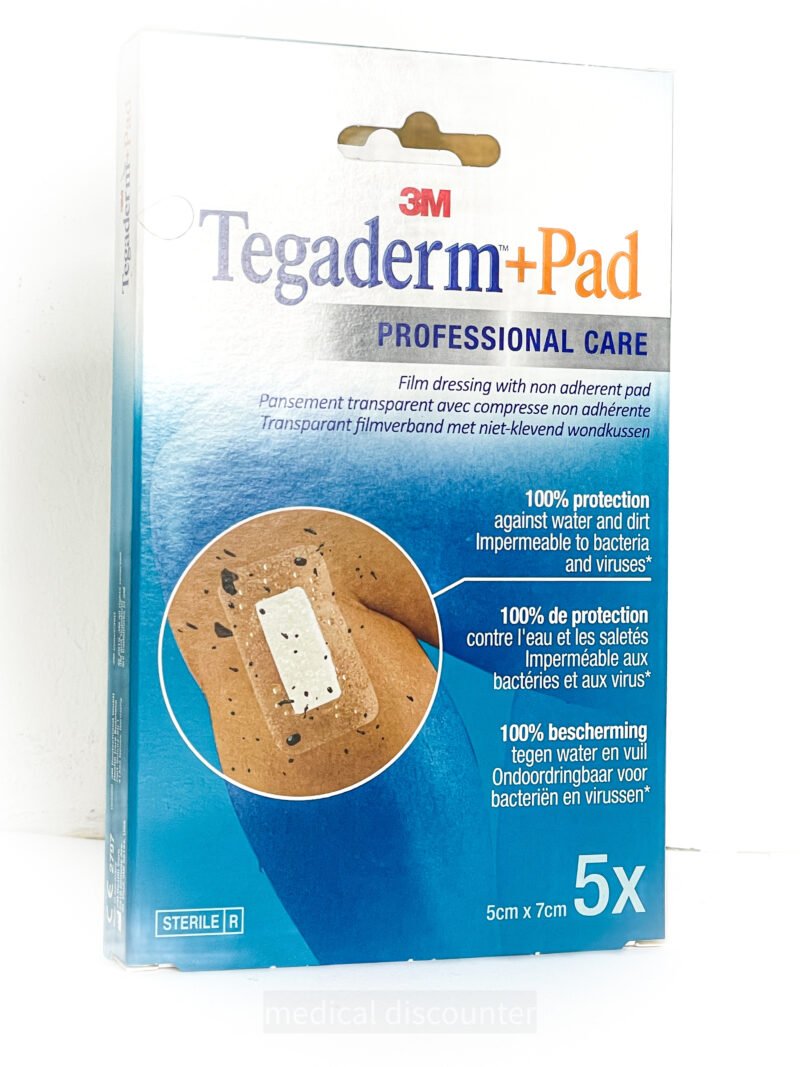 3M™ Tegaderm™ +Pad Transparant Film verband, 3582P, 5 cm x 7cm, 5 stuks/doos